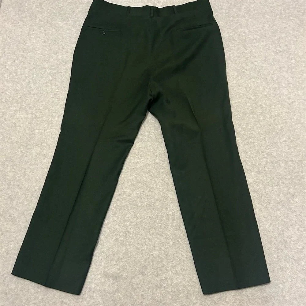 Vintage Corbin Pants Men's 36 Green Dress Prime Flannel Straight Mac Hugh Inc.